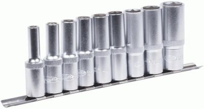 Набор головок  9 предметов 1/2" 6 гр. (8-22 мм) высоких на планке АвтоDело
