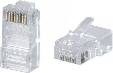 Коннектор CABEUS 8P8C-FC UTP кат.5E RJ45 прозрачный