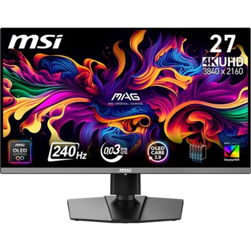 26.5" Монитор MSI Mag 272UP X24, 3840x2160, QD OLED, 240Гц, 2хHDMI, 1хDP, черный [9s6-3cd79a-031]