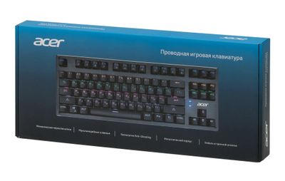 Клавиатура Acer OKW126, проводная, USB, механическая, черный [zl