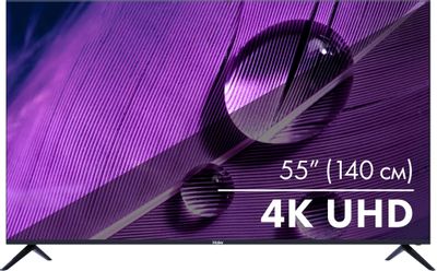 55" Телевизор HAIER Smart TV S1, 4K Ultra HD, черный, СМАРТ ТВ, Android