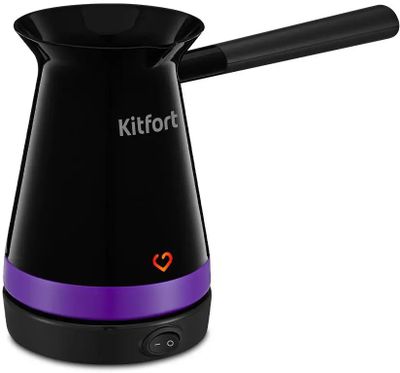 Кофеварка KitFort КТ-7184,  электрическая турка,  черный  / фиолетовый