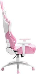 Кресло игровое ZONE 51 Bunny, экокожа, до 150кг, белый и розовый