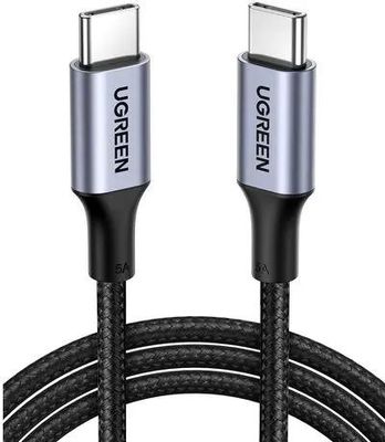 Характеристики Кабель UGREEN US316, USB Type-C (m) - USB Type-C (m), 1м, в  оплетке, 5A, черный [70427] (1848819) смотреть в СИТИЛИНК