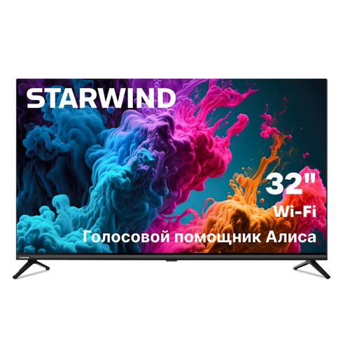 32" Телевизор StarWind SW-LED32SG300 HD, СМАРТ ТВ, YaOS, черный