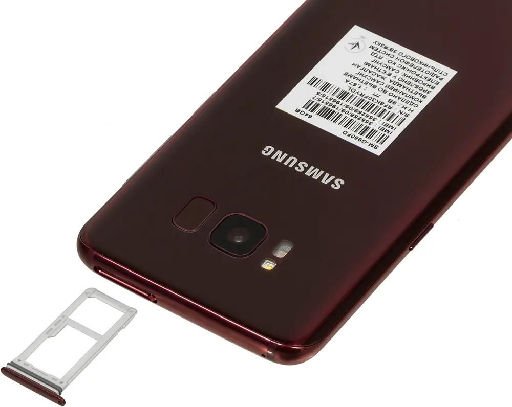 Характеристики Смартфон Samsung Galaxy S8 64Gb, SM-G950F, красный (1026793)  смотреть в СИТИЛИНК