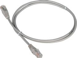 Патч-корд LanMaster вилка RJ-45, вилка RJ-45, кат.5E, ПВХ, 2м, серый