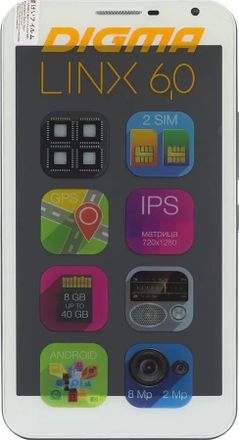 Смартфон Digma Linx 6.0 PS604M, белый
