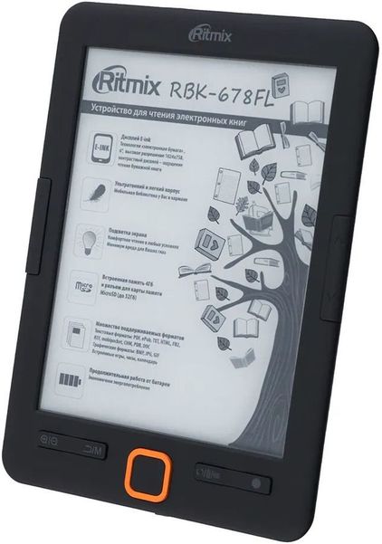 Электронная книга Ritmix RBK-678FL,  6", черный