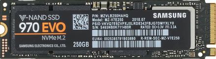 SSD накопитель Samsung 970 EVO MZ-V7E250BW 250ГБ, M.2 2280, PCIe 3.0 x4, NVMe, M.2