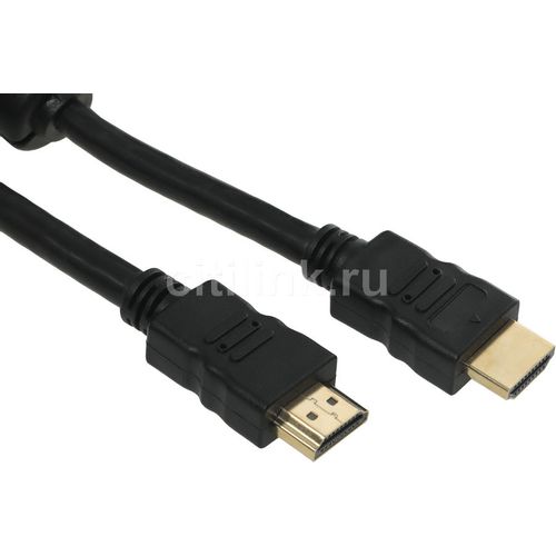 Кабель соединительный аудио-видео NingBo HDMI-5M-MG, HDMI (m) — HDMI (m), ver 1.4, 5м, GOLD, ф/фильтр, черный…