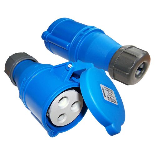 Розетка LanMaster LAN-IEC-309-32A1P/F, однофазная разборная 32A 250V синий