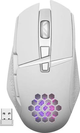 Мышь беспроводная Defender Glory GM-514, игровая, радио, оптическая, USB, 3200dpi, белый [52513]