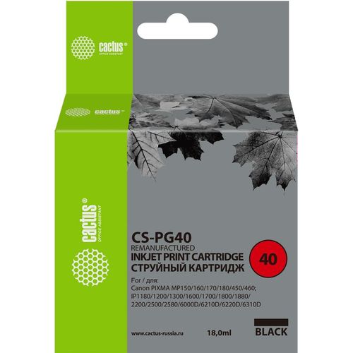 Картридж Cactus CS-PG40, PG-40, черный / CS-PG40