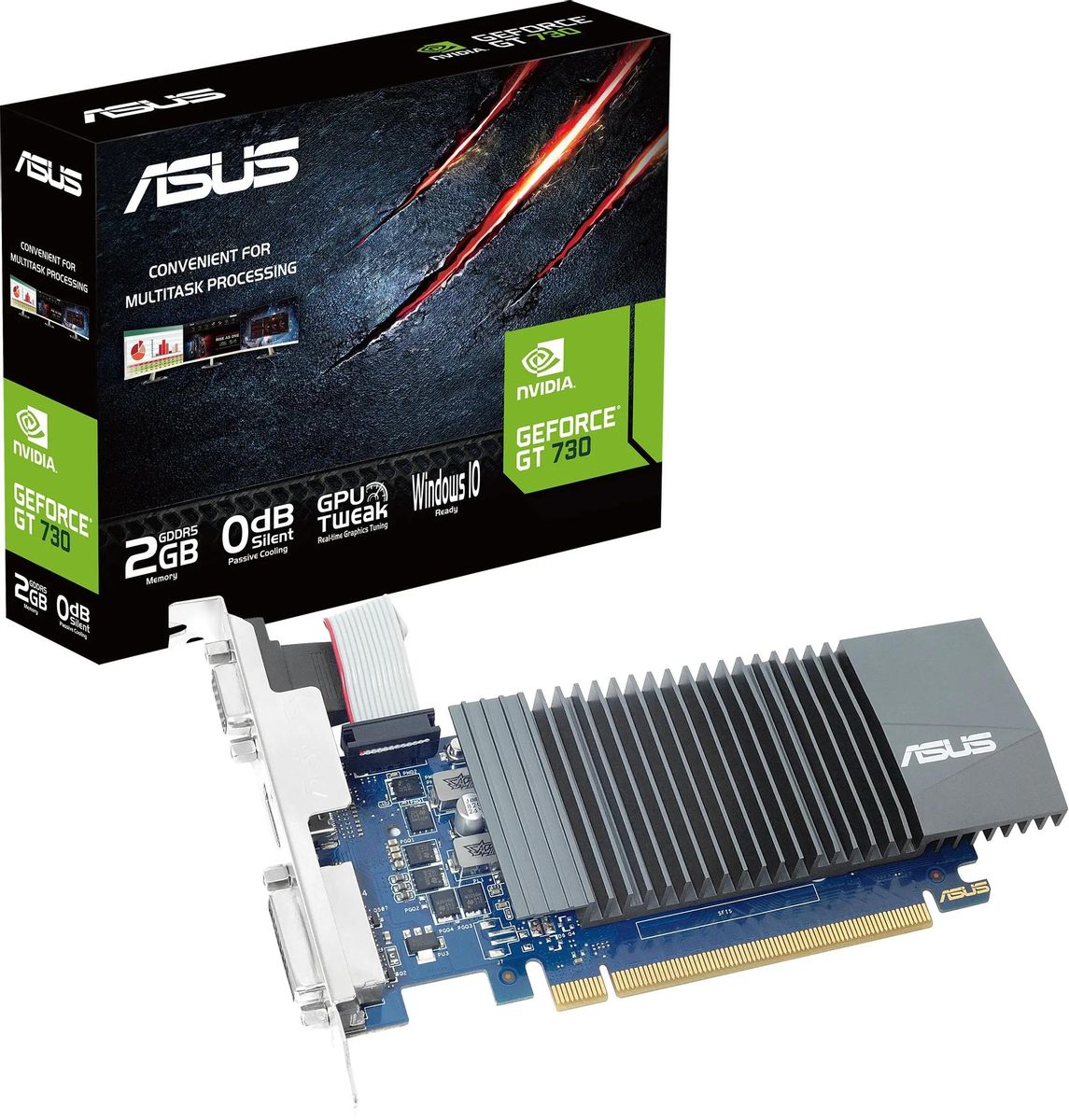 Видеокарта ASUS NVIDIA GeForce GT 730 GT730-SL-2GD5-BRK-E 2ГБ GDDR5, Ret –  купить в Ситилинк | 1646227