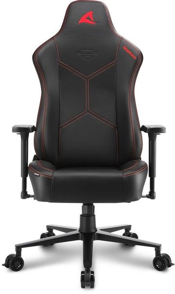 Кресло игровое SHARKOON SGS30, на колесиках, эко.кожа, черный/красный/красный [529781]