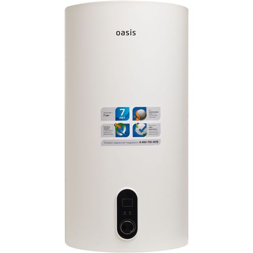 Водонагреватель OASIS Steel 80SN, проточно-накопительный, 2кВт, 80л, белый