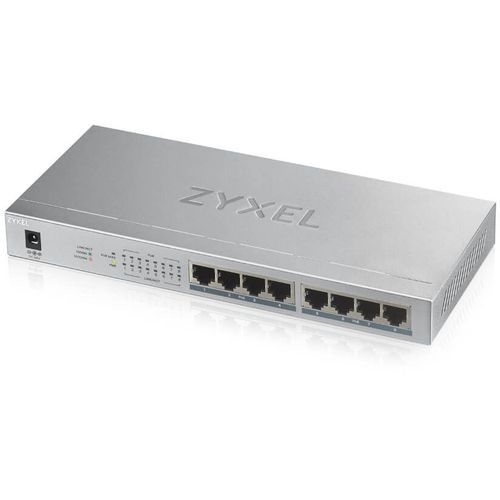 Коммутатор ZyXEL GS1008HP-EU0101F, неуправляемый, 8 RJ-45, 10/100/1000 Мбит/с