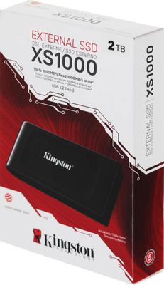 2ТБ Внешний диск SSD Kingston XS1000 SXS1000/1000G, USB-C, запись