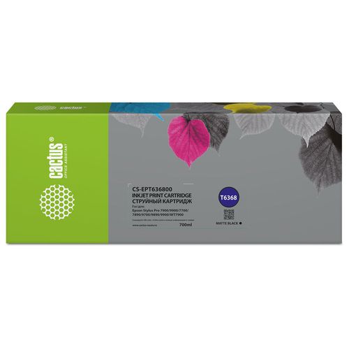 Картридж Cactus CS-EPT636800, T6368, черный матовый / CS-EPT636800