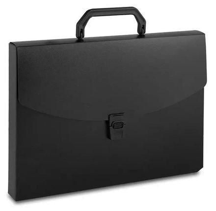 Портфель Бюрократ -BPP01BLCK, 1 отд., A4, пластик, 0.7мм, черный