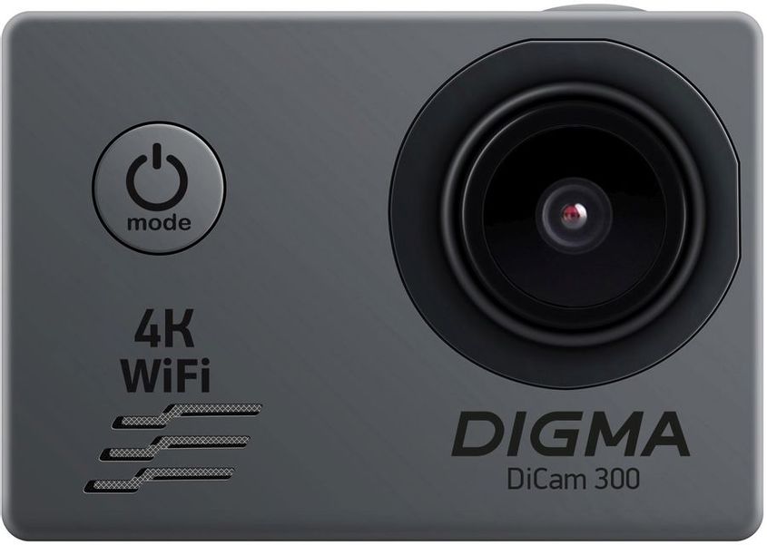 Экшн-камера Digma DiCam 300 4K,  WiFi,  серый [dc300]
