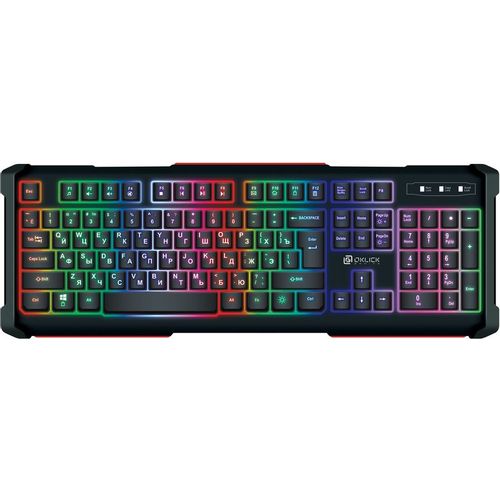 Клавиатура Oklick 717G BLACK DEATH, проводная, USB, мембранная, черный/оранжевый [476395]