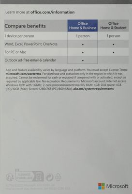 Офисное приложение Microsoft Office для дома и бизнеса 2021 [t5d-03516 ...