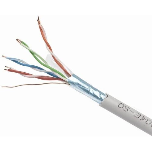Кабель CABLEXPERT FPC-6057-4-CU/100 FTP, кат.6Е, 100м, 4 пары, 23AWG, 0.57мм, медь, многожильный, серый