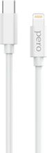 Изображение товара Кабель PERO DC-08 Lightning - USB Type-C, 1м, белый в оплетке