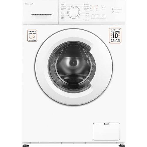 Стиральная машина узкая WEISSGAUFF WM 4506 Inverter Steam, с фронтальной загрузкой, 6кг, 1000об/мин, с паром, инверторная