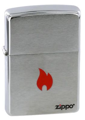 Зажигалка Zippo Flame 200 Flame латунь/сталь серебристый матовый