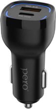Изображение товара Автомобильное зарядное устройство PERO AC05 USB-A USB-C 38Вт