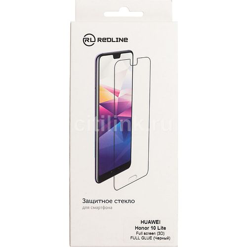 Защитное стекло для экрана Redline для Huawei Honor 10 Lite/11i 3D, 1 шт, с аппликатором для разглаживания, черный [ут000017125]