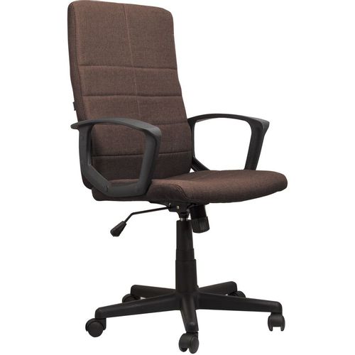 Кресло BRABIX Focus EX-518, ткань, до 120кг, топ-ган, фиксированные подлокотники, коричневый