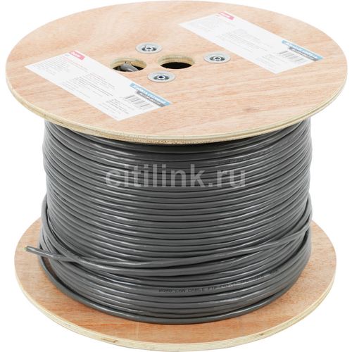 Кабель сетевой Buro BU-COP-050-FTP FTP, кат.5E, 305м, 4 пары, 0.50мм, медь, одножильный, серый