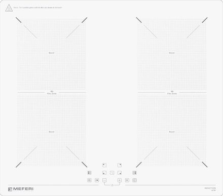 Индукционная варочная поверхность MEFERI Ultra MIH604WH, конфорок: 4 шт., стеклокерамика, независимая, белый