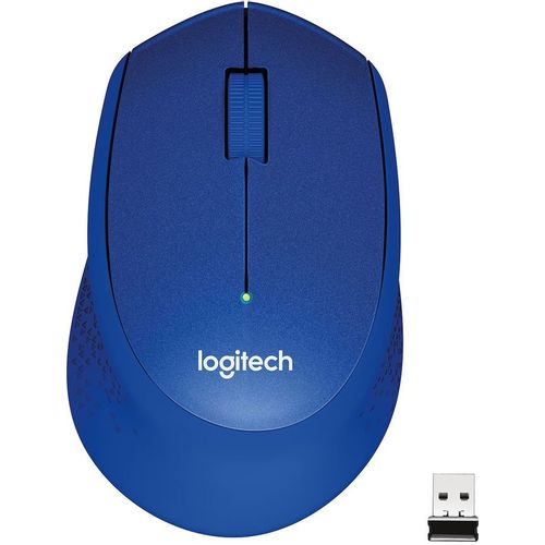 Мышь беспроводная Logitech M330 Silent Plus, радио, оптическая, USB, 1000dpi, синий [910-004910]