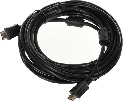 Кабель соединительный аудио-видео PREMIER 5-813 5.0,  HDMI (m)  -  HDMI (m) ,  ver 2.1,  5м, GOLD,  ф/фильтр,  черный