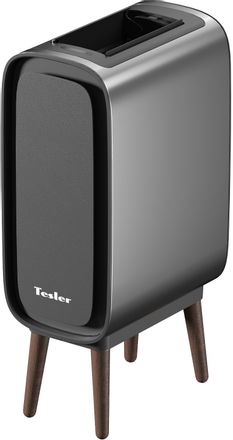 Урна для мусора TESLER STB-1513, 15л, нержавеющая сталь/пластик, овальная, сенсорная крышка, серый [stb-1513 carbon]