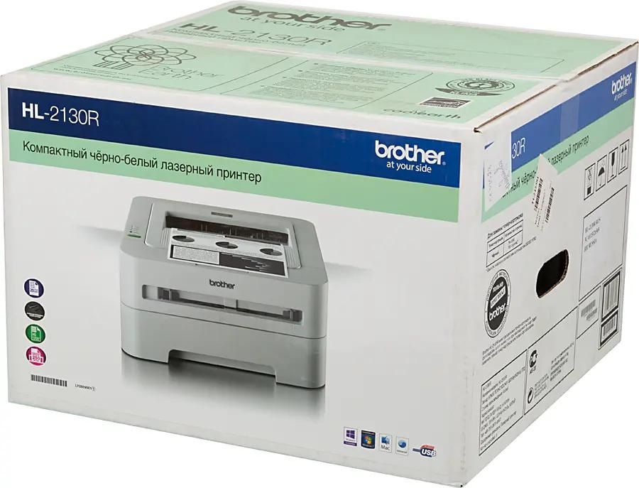 Характеристики Принтер лазерный Brother HL-2130R черно-белая печать, A4,  цвет белый [hl-2130r1] (760038) смотреть в СИТИЛИНК