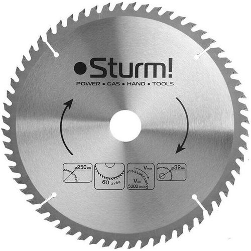 Пильный диск STURM! 9020-250-32-60T, по дереву, 250мм, 32мм
