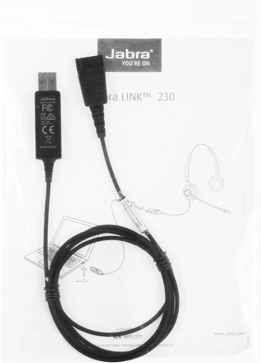 Адаптер аудио Jabra Link 230, QD - USB, 0.15м, черный [230-09
