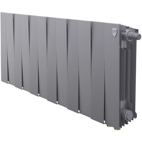 Радиатор биметаллический ROYAL THERMO Pianoforte 300 VR80, 12 секций, нижнее правое подключение, серебристый