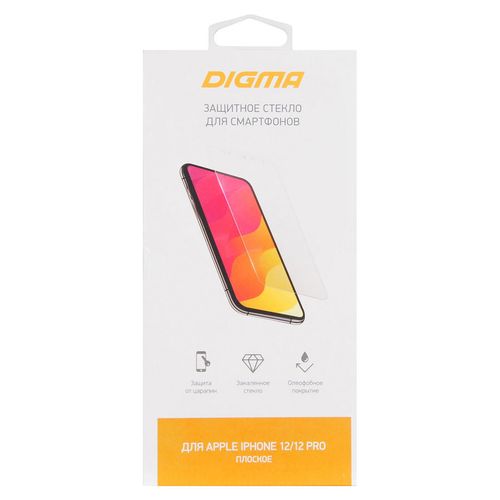 Защитное стекло для экрана Digma для Apple iPhone 12/12 Pro прозрачная, 1 шт [dgg1ap12pa]