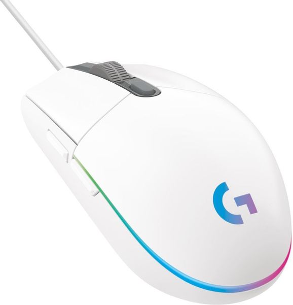Мышь Logitech G102 LightSync, игровая, оптическая, проводная, USB, белый [910-005809]