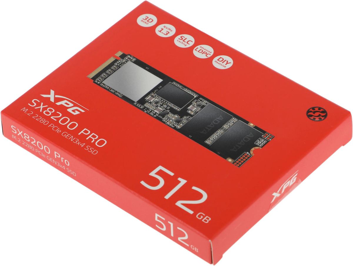 SSD накопитель A-Data XPG SX8200 Pro ASX8200PNP-512GT-C 512ГБ