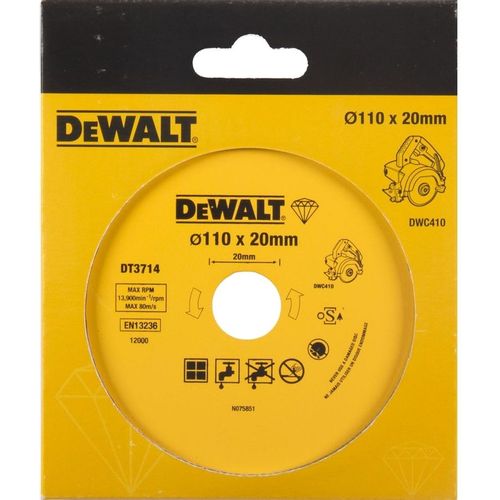 Алмазный диск DeWALT DT3714-QZ, по керамике, 110мм, 1.6мм, 20мм