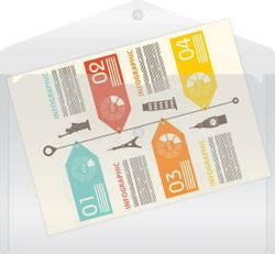 Конверт на кнопке Бюрократ Economy -PK100A, A4 пластик, 0.10мм, ассорти
