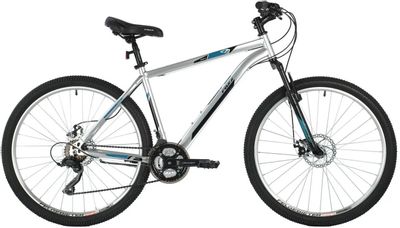 Велосипед FOXX Aztec D (2021), горный (взрослый), рама 20", колеса 27.5", серебристый, 17.5кг [27shd.aztecd.20sl1]
